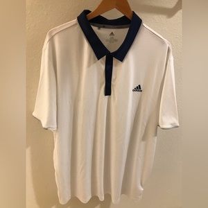 Adidas White with Navy Polo Shirt
